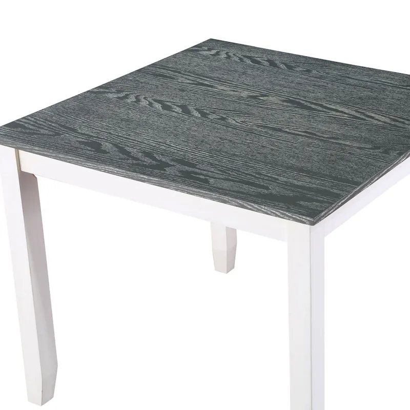 Badia Transitional White 5-Piece Square Dining Table Set by Furniture of America