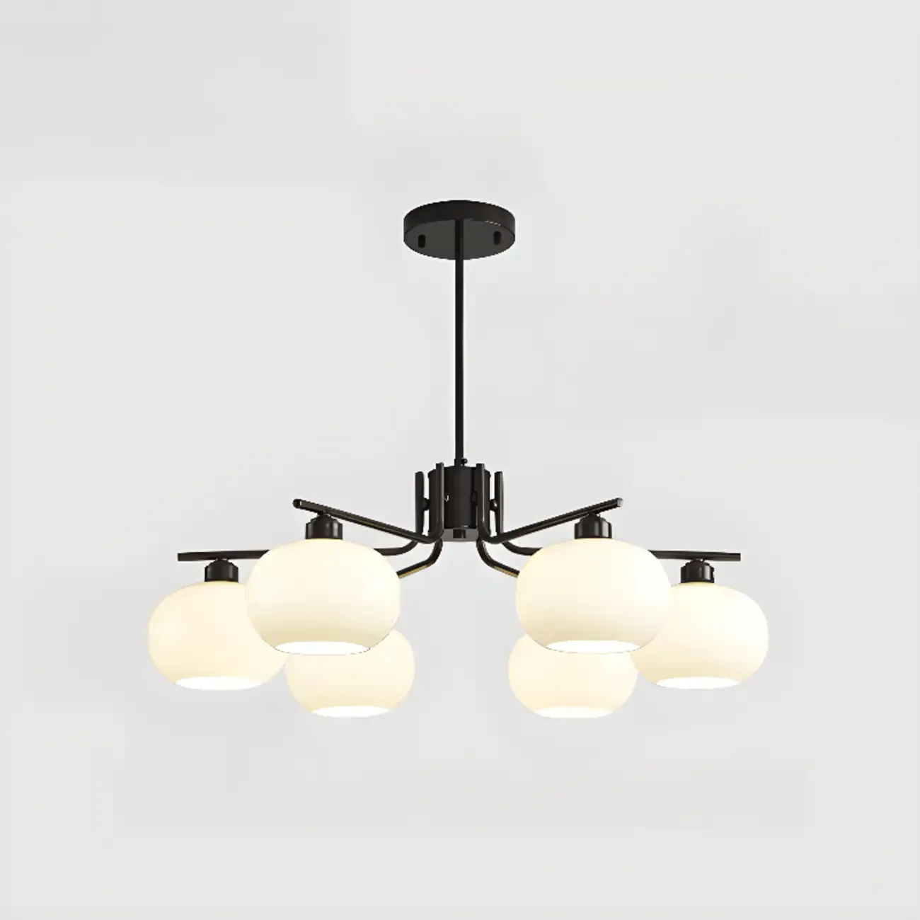 Modern Glass Globe Chandelier Adjustable Hanging Length