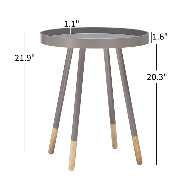 Marcella Paint-Dipped Round Tray-Top Side Table by iNSPIRE Q Modern