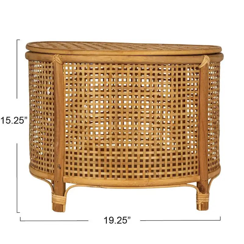 Bamboo and Rattan Accent Table