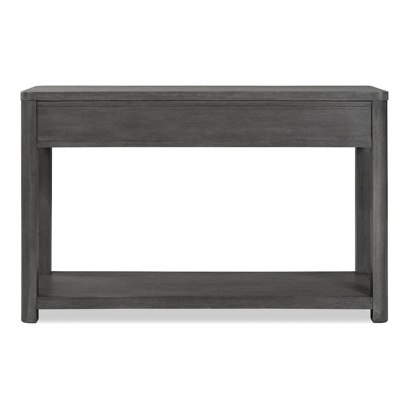 Furniture of America Piez Modern Ash Grey Wood 2-Drawer Sofa Table with Open Shelf