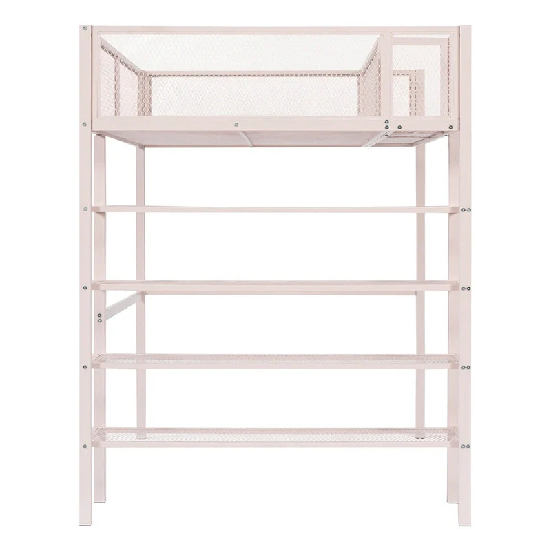 Pink Modern Style Multi-functional Loft Bed