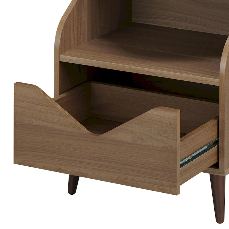 Mid-century Modern 20-inch 1-Shelf and 1-Drawer End Table by