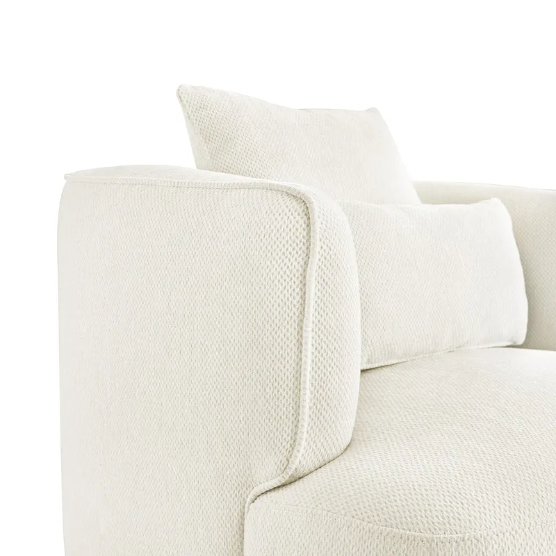 LUE BONA Swivel Accent Armchair Fabric Blend, Modern Upholstered Barrel Chair Living Room Sofa Chair