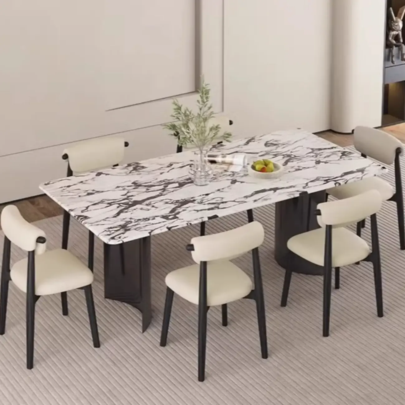 Elegant Low Back Upholstered Faux Leather Dining Chair