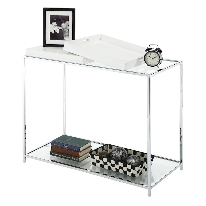 Convenience Concepts Palm Beach Console Table with Shelf and Removable Trays