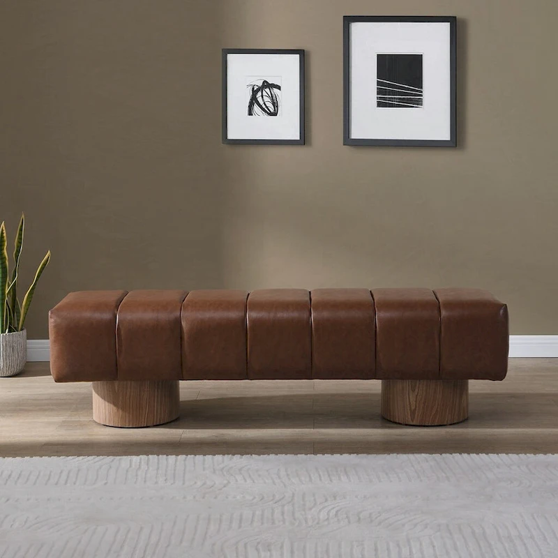 No-Assembly End of Bed Entryway Bench Ottoman