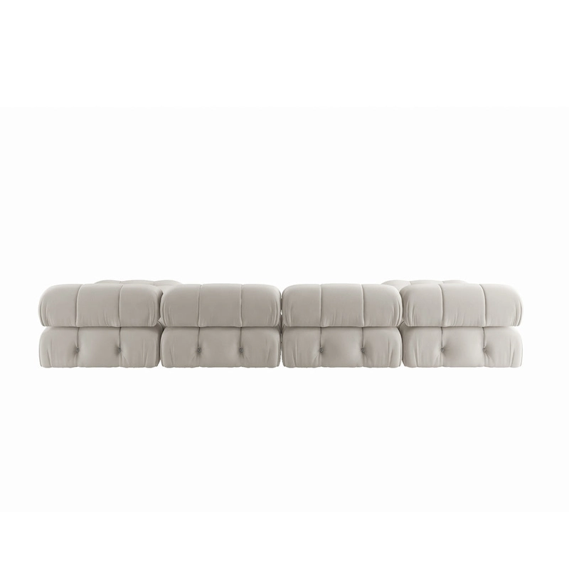 Modern Velvet Upholstery Modular Sectional Sofa,Beige