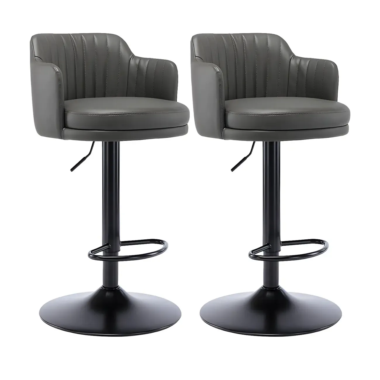 Modern Leather Armrests Swivel Adjustable Bar Stool