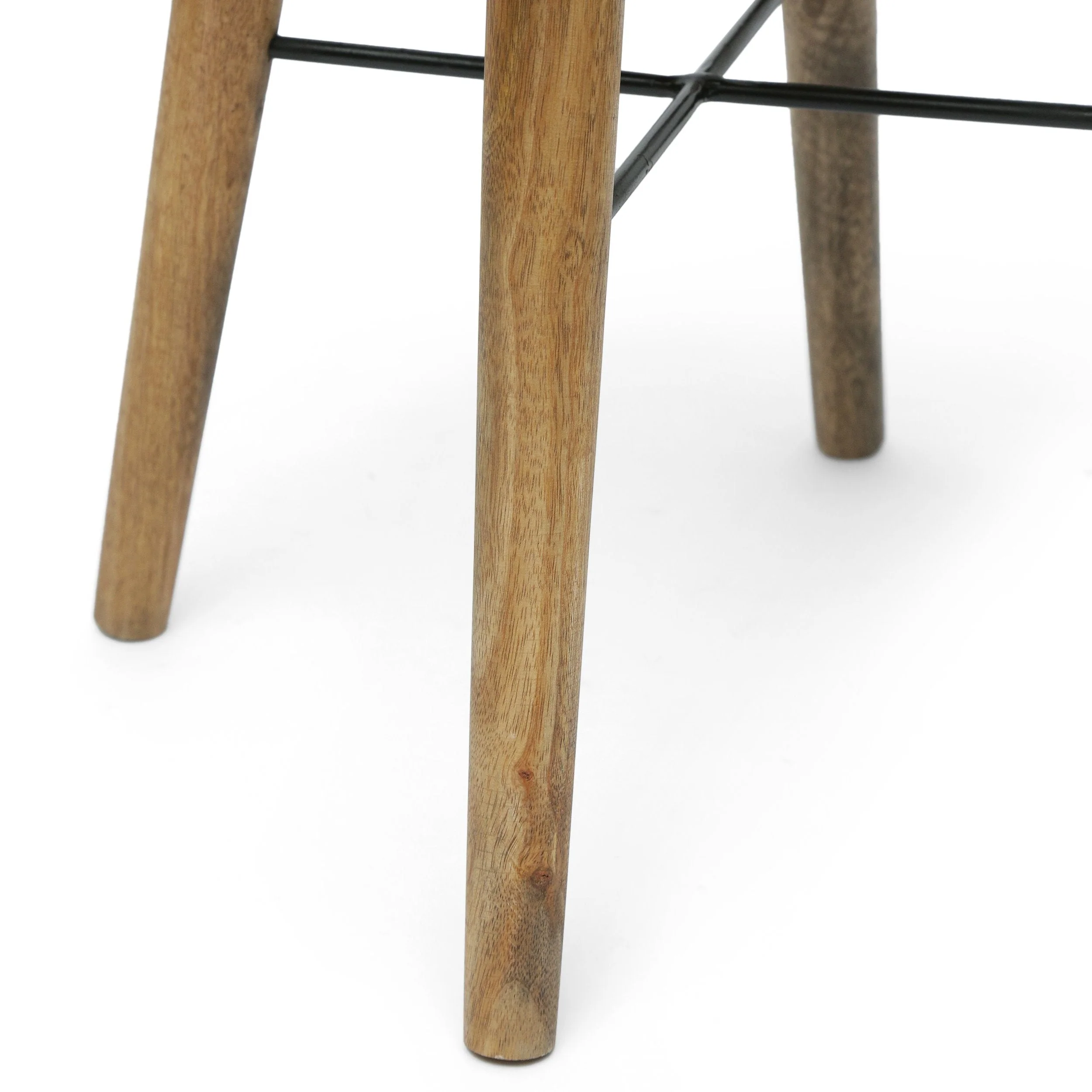 Mid-Century Modern Handcrafted Mango Wood End Table with Drawer, Natural and Black - NH733413