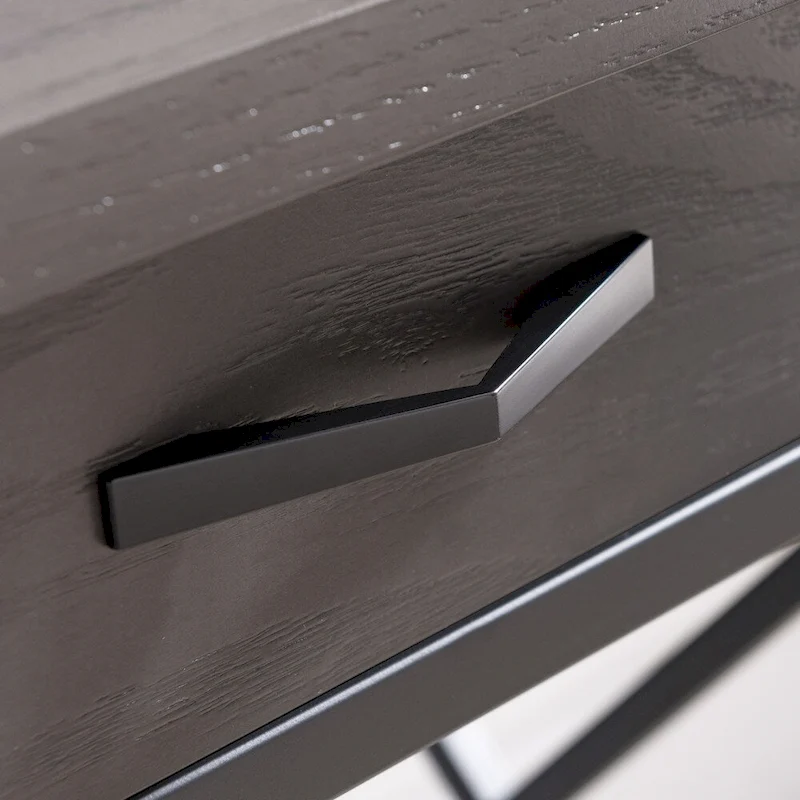 Grey 1 Drawer Metal and Wood Writing/Computer Desk