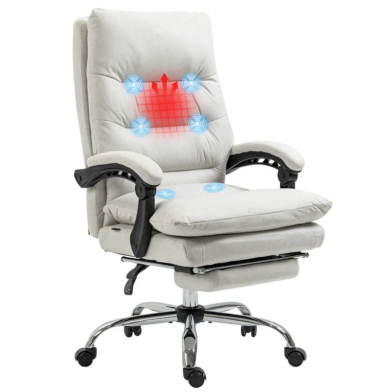 Vinsetto Microfibre Vibration Heated Reclining Massage Office Chair
