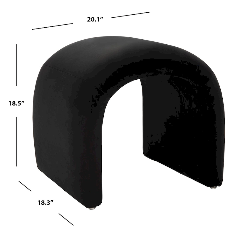 SAFAVIEH Alize Curved Waterfall Velvet Ottoman