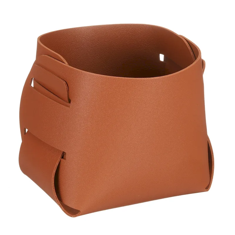 PU Leather Desktop Storage Organizer Box Tray Catchall Vanity Tray