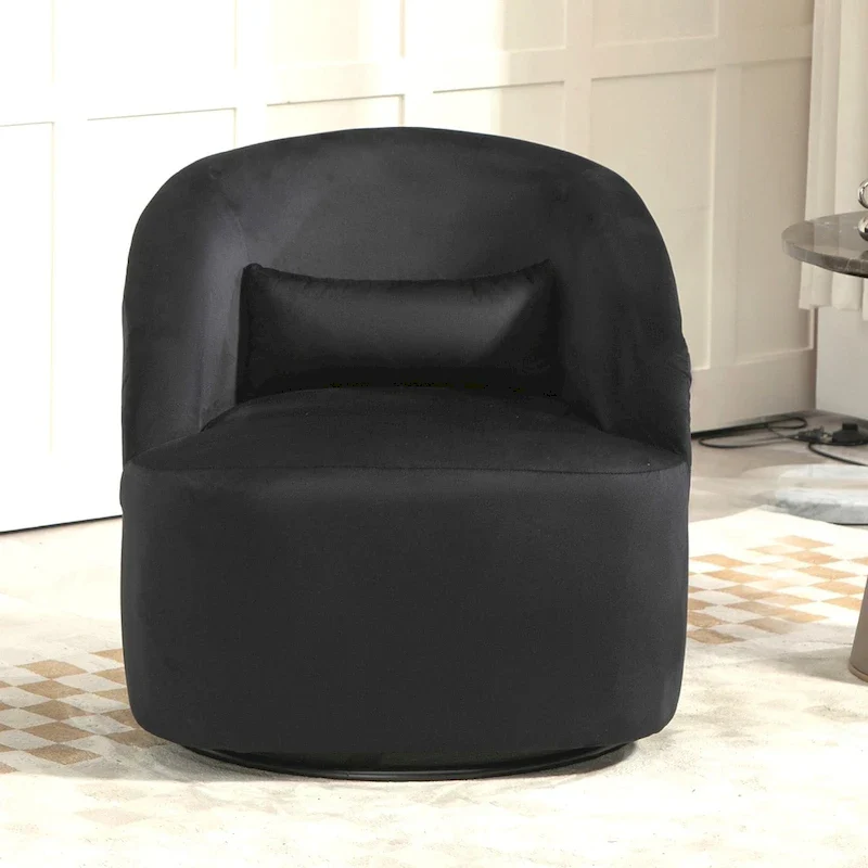 Modern Velvet Upholstered Swivel Accent Chair