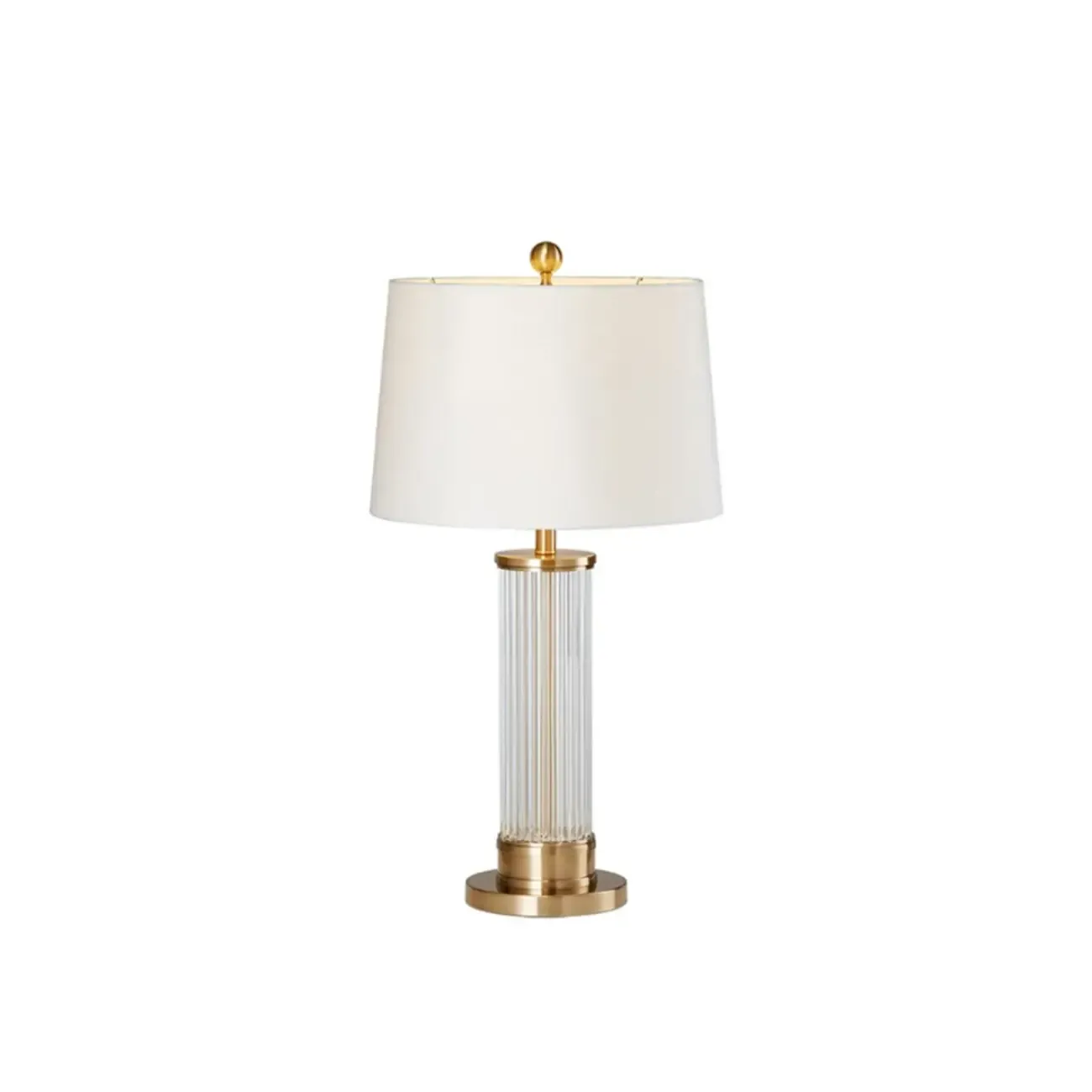 Modern Elegant Barrel Gold LED Table Lamp Fabric Shade