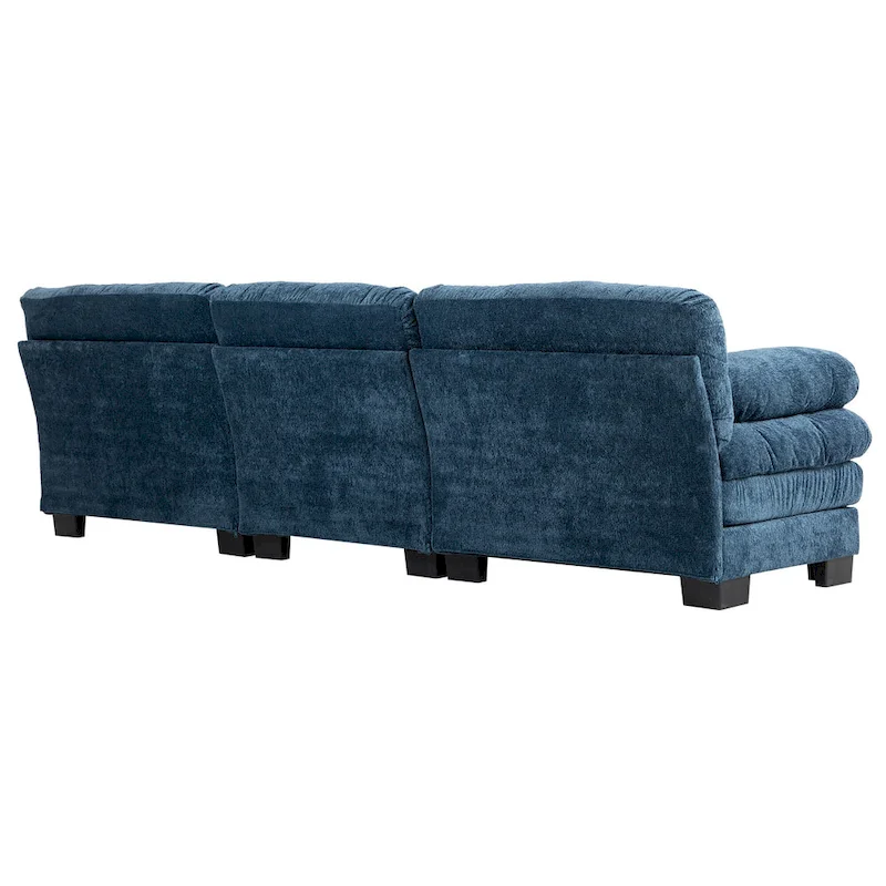 120.87 Chenille L-Shaped Sleeper Sectional Sofa with Ottoman