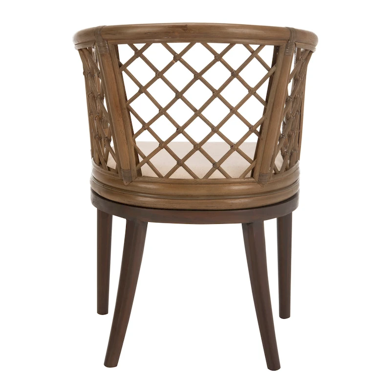 SAFAVIEH Theona Rattan Lattice Arm Chair - 22.3 W x 23 L x 31.3 H - 22Wx23Dx31H
