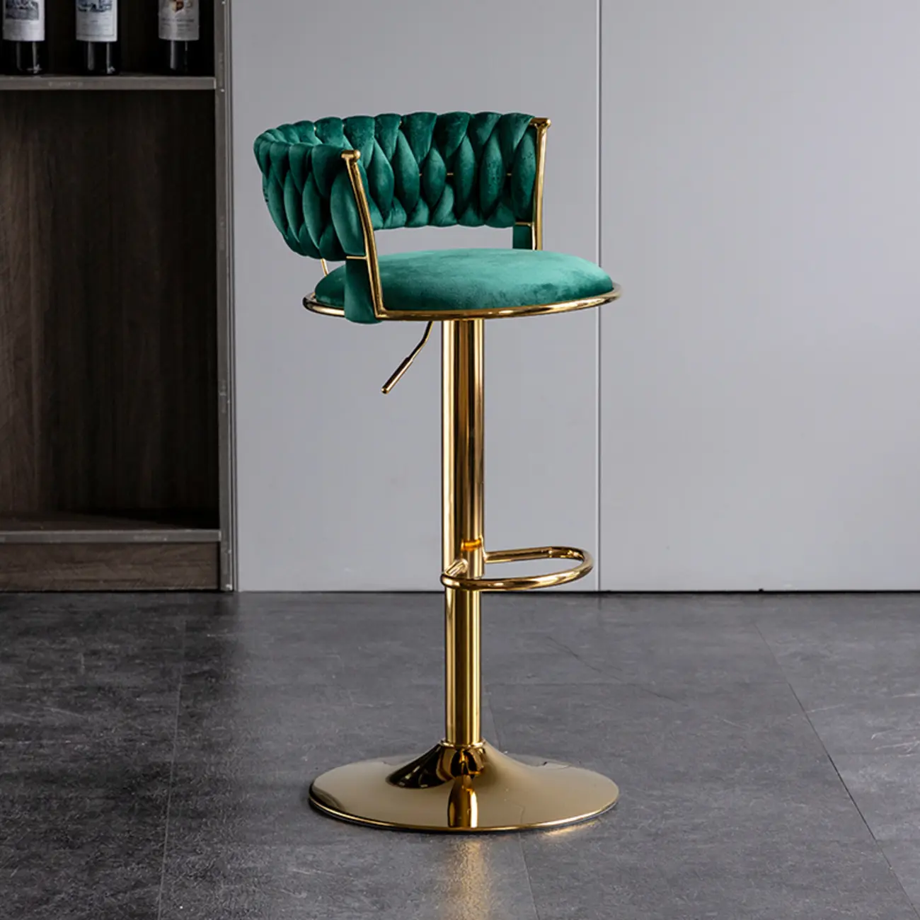 Modern Velvet Swivel Adjustable Bar Stools