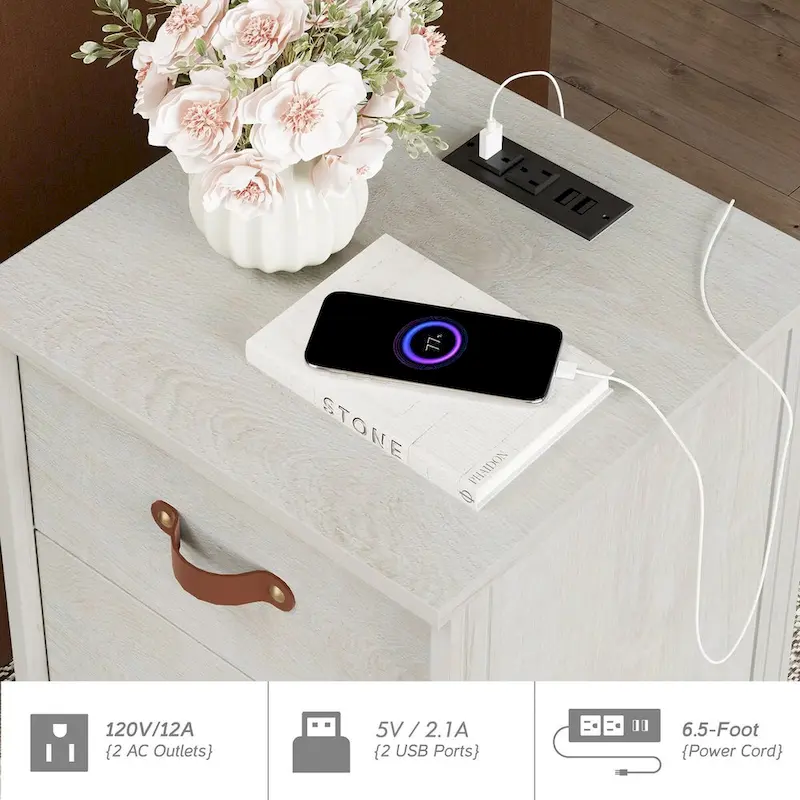 Small Side Table End Table Nightstand with Drawers