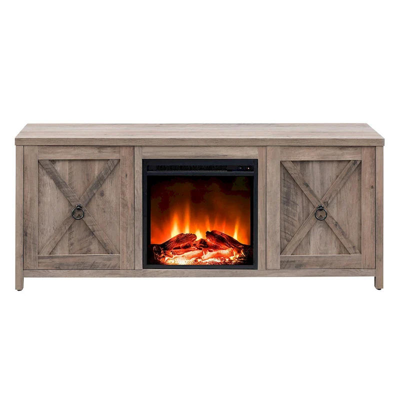Granger 58 TV Stand with Log Fireplace Insert