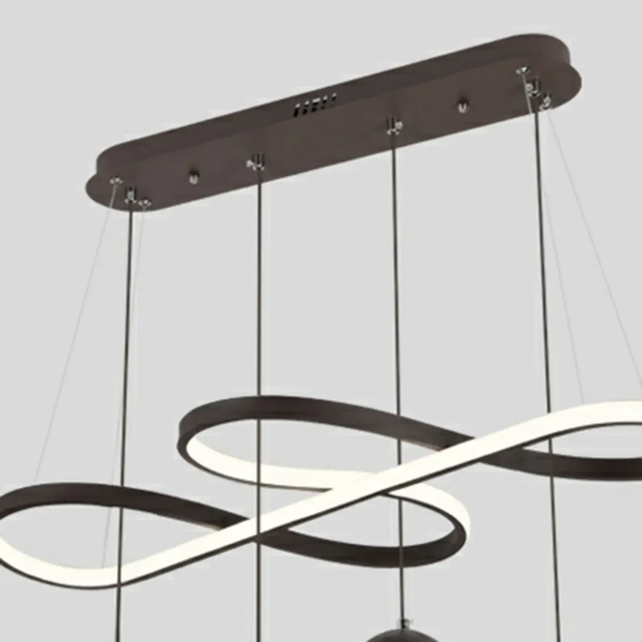 Adjustable 2 Tiers Black Metal 6-Light Dimming Pendant Light