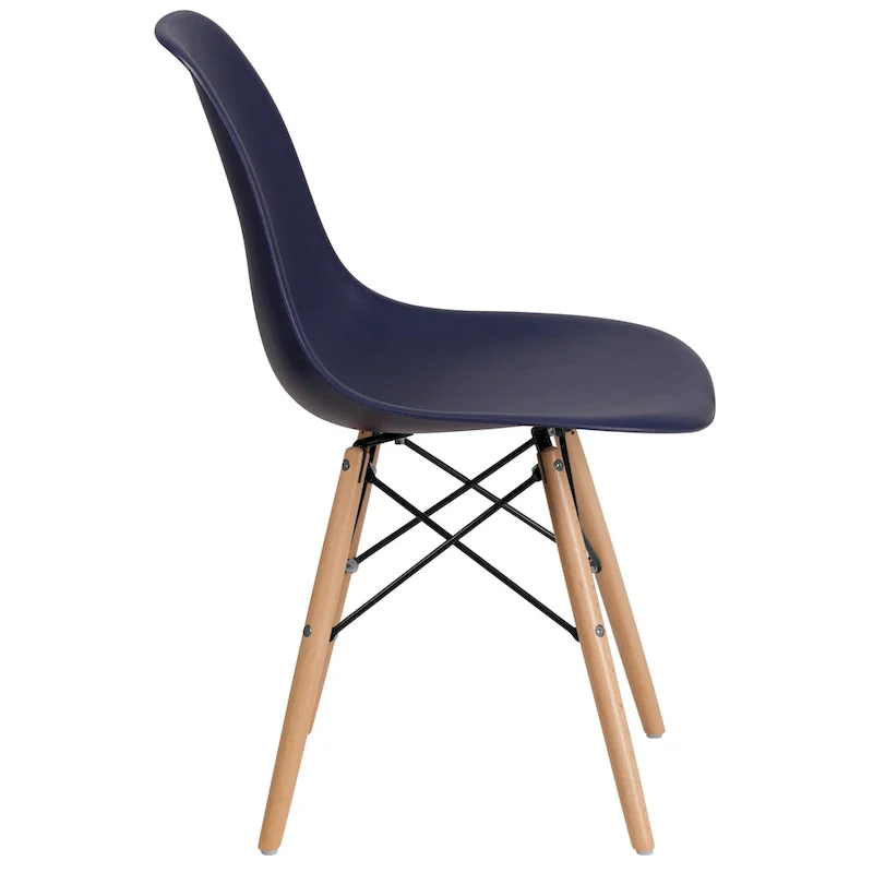 Plastic Chair with Wooden Legs