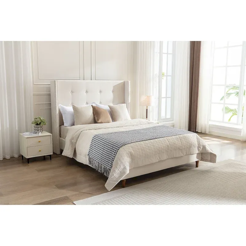 54High Headboard Peyton Upholstered King Bed