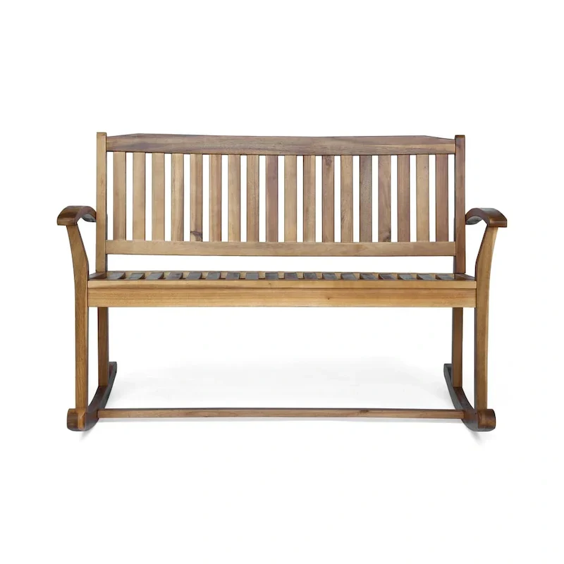 Amina Acacia Wood Patio Glider by Christopher Knight Home