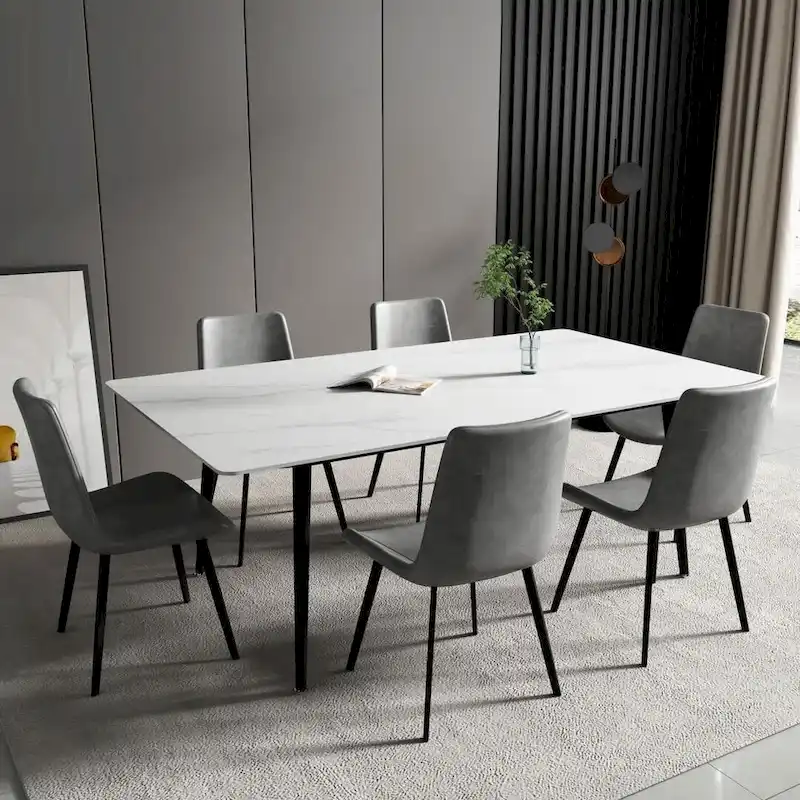 70.8 Rectangle Dining Table with Stone Top