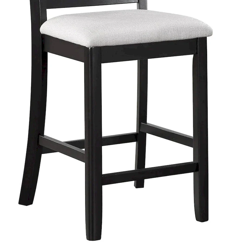 5 Piece Counter Height Dining Table and Chairs Set, Black, White