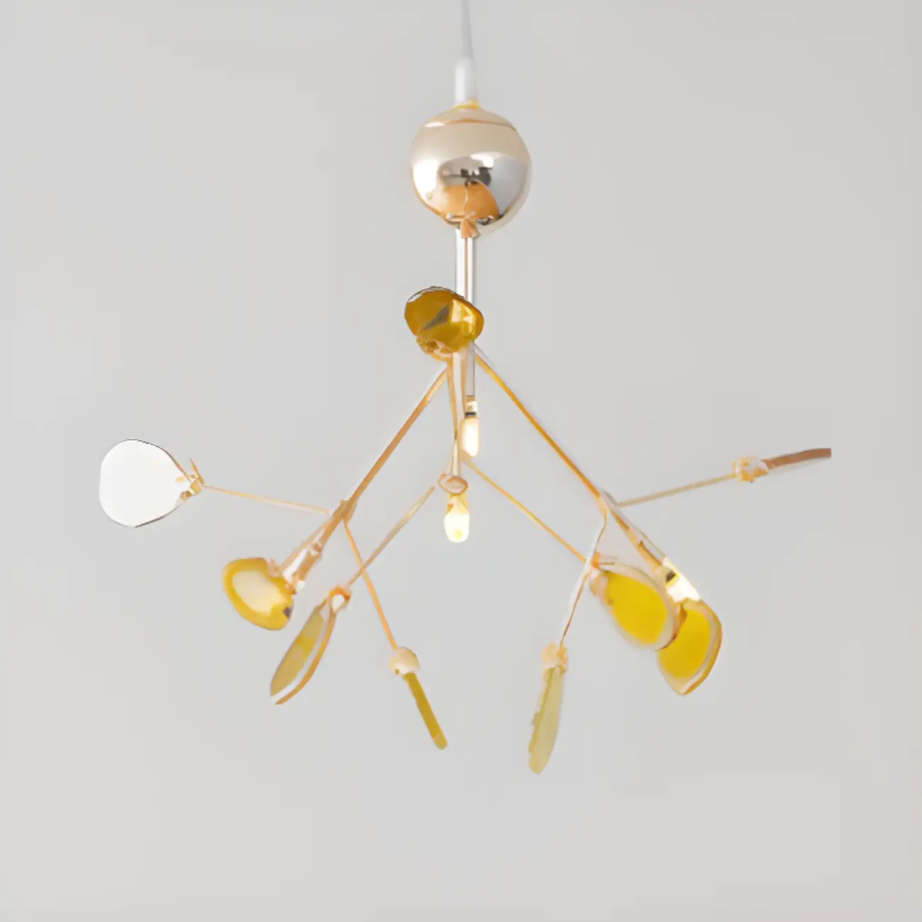 Colorful Agate Stone Circular Ring Branches Chandelier