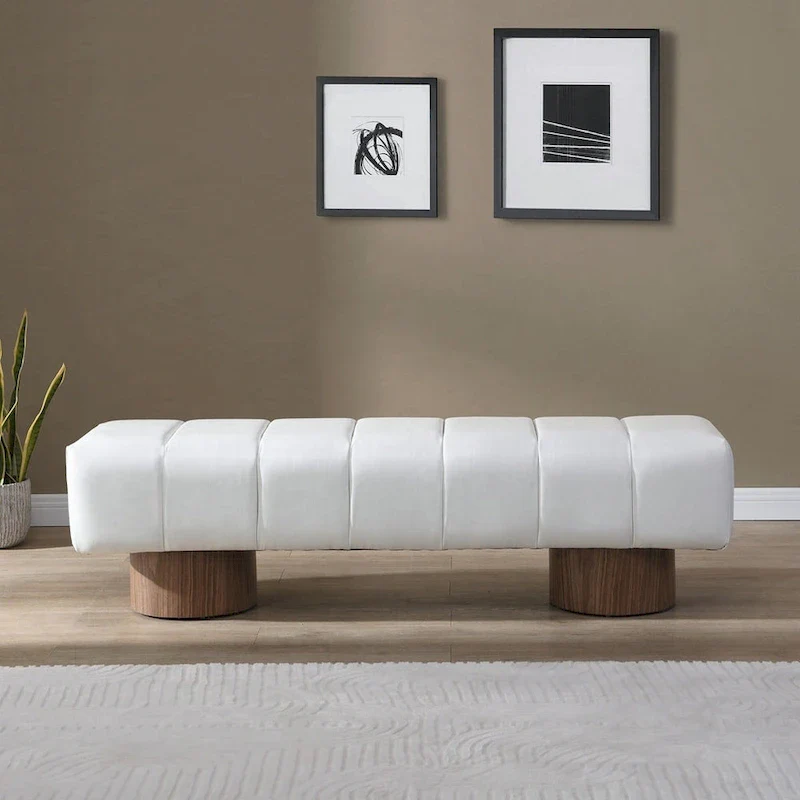 No-Assembly End of Bed Entryway Bench Ottoman