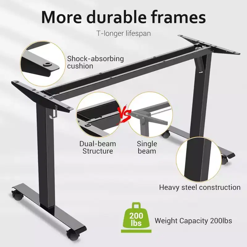 Black Electric Standing Desk, 63 × 24 in, Single Person