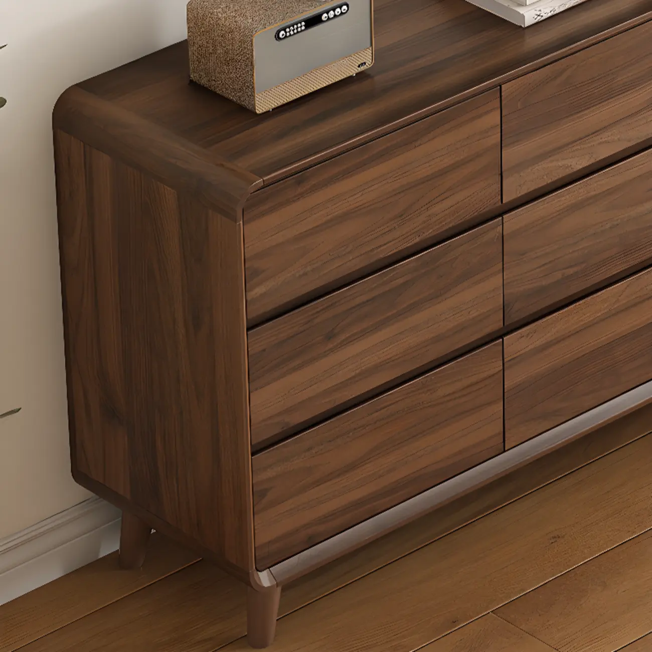 3 Tiers Rustic Square Brown Wood Dresser