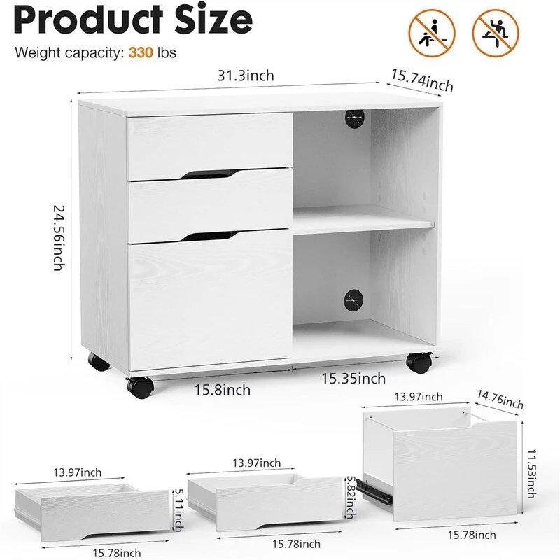 File Cabinet 3 Drawer - 31.3 D x 15.7 W x 24.4 H