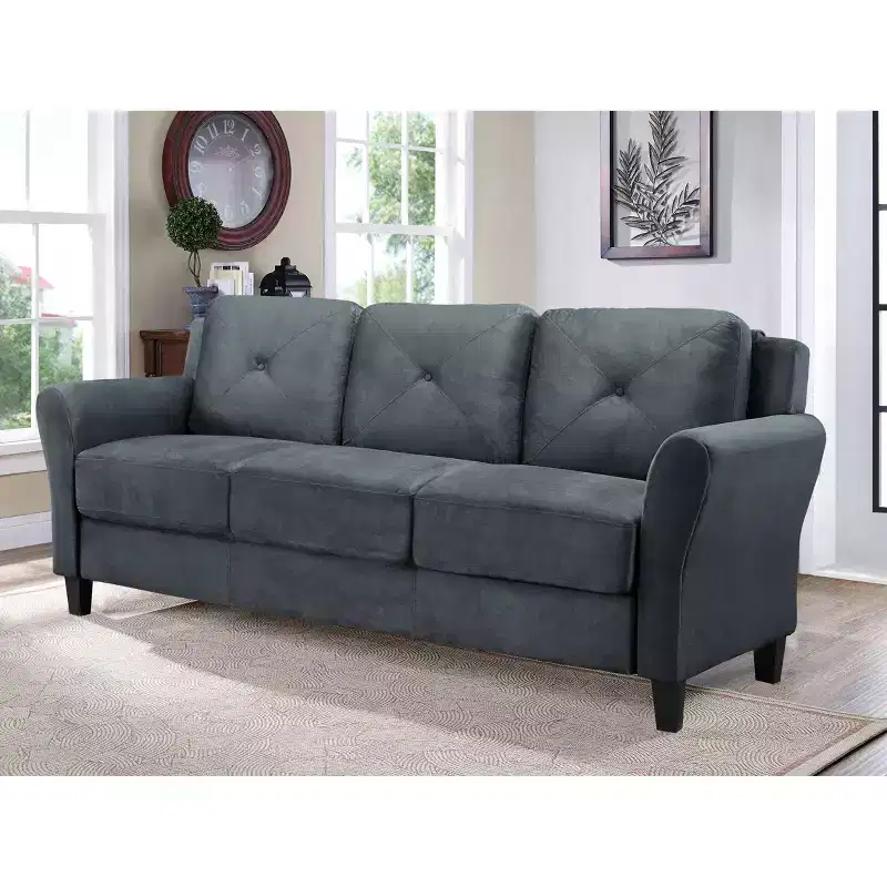 Harper Tufted Microfiber Sofa - Lifestyle Solutions