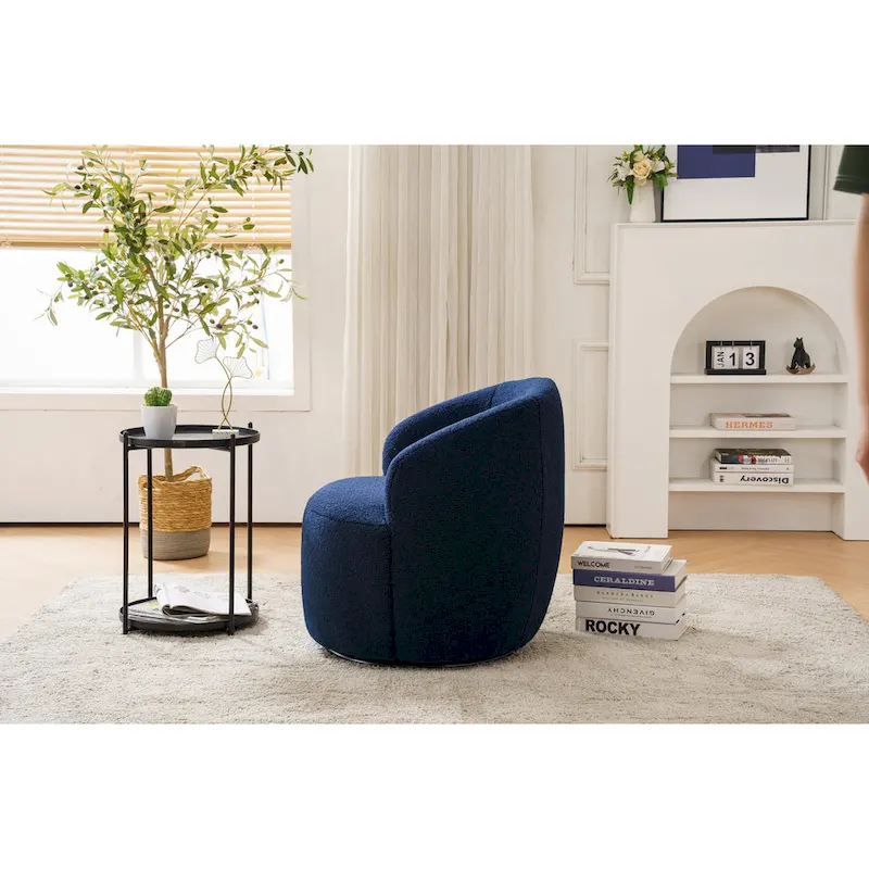 Teddy Fabric Swivel Accent Armchair Barrel Chair