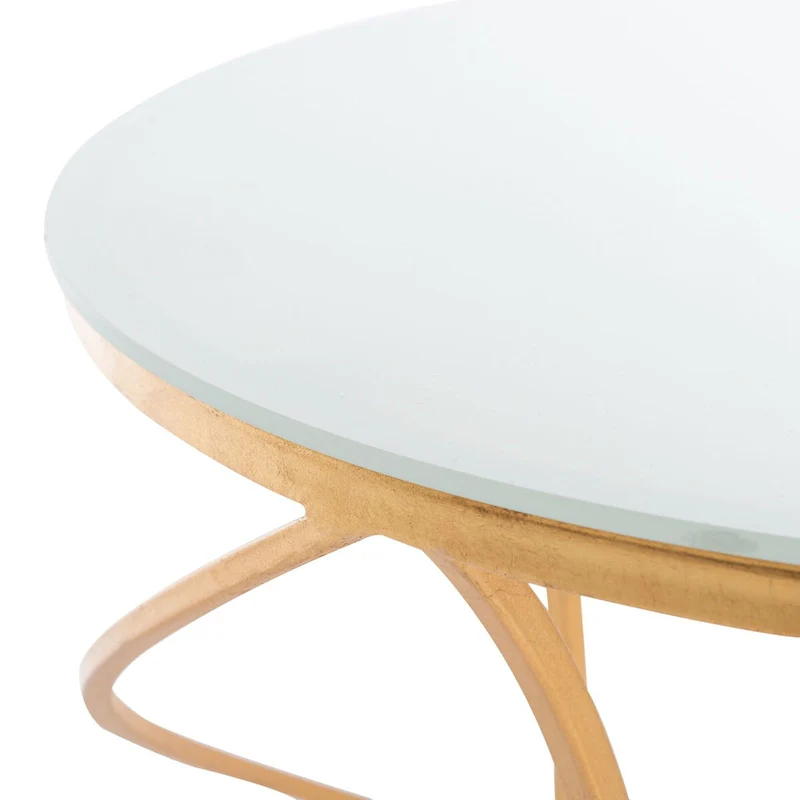 Gold/ White Top Accent Table - 20 x 20 x 21.2 - 20Wx20Dx21H