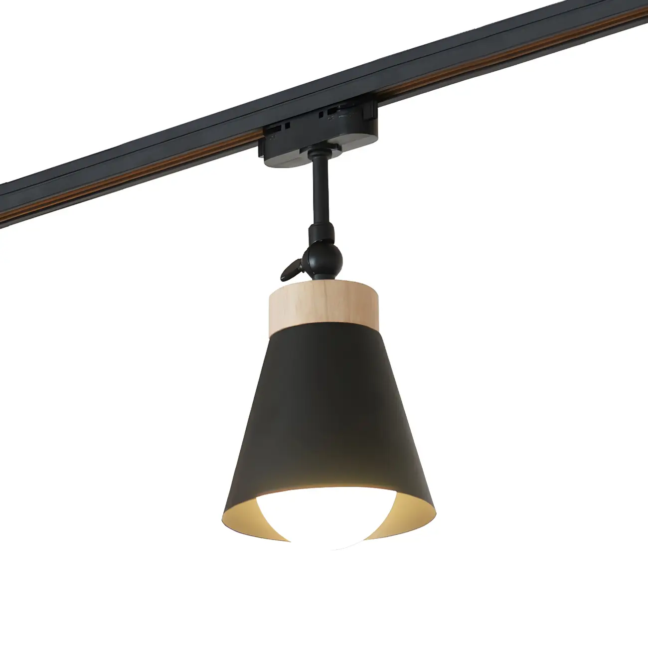 Modern Metal Cone Shape Semi Flush Mount Slidable Track Light