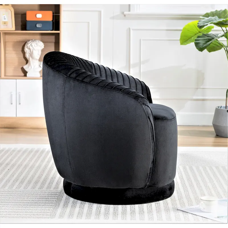 Small Milvo Velvet Swivel Barrel Chair