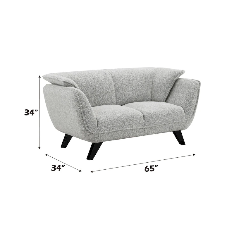 Light Gray Boucle Loveseat