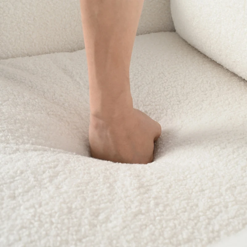 White 33.5 Upholstered Accent Chair with Walnut Legs