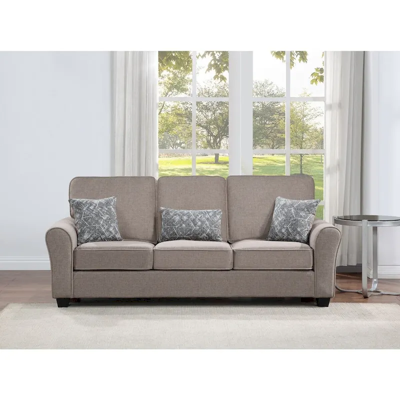 2Pc Chenille Upholstered Sofa Set w/ Pillows Living Room Couch Loveseat