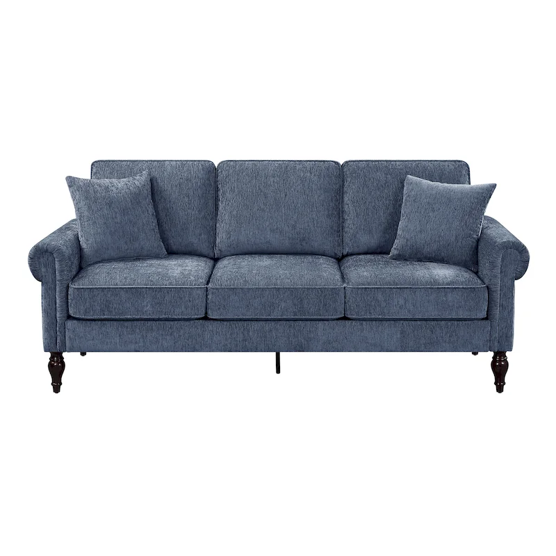 Igny Traditional Chenille Upholstered Rolled Arms Sofa by Furniture of America