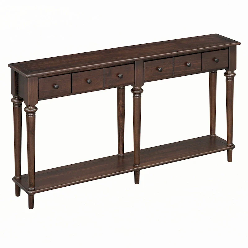 Entryway Table with 4 Drawers(Espresso)