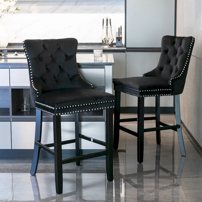 Velvet Upholstered Barstools