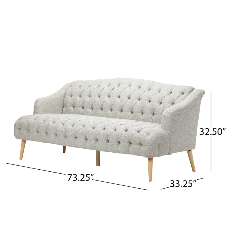 Adelia Modern 3-seat Tufted Fabric Sofa by Christopher Knight Home