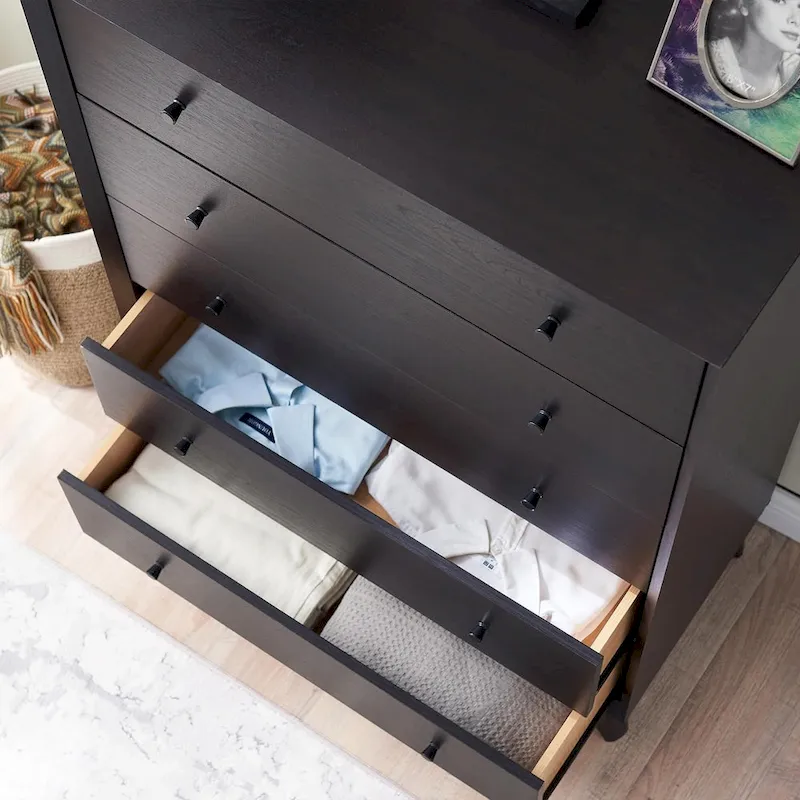 Mid-Century Modern 5 Drawer Dresser, Wood Chest of Drawers