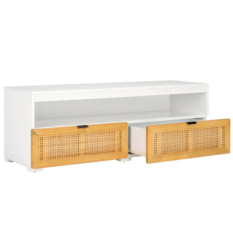 SAFAVIEH Kaitlyn 2-Drawer 1-Shelf Entertainment Media Stand (Fits Up To 55 Flatscreen TV) - 48Wx16Dx17H